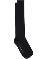Dolce & Gabbana - Knee-High Intarsia-Knit Logo Socks - Lyst