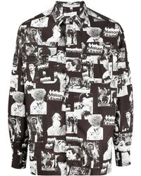 Maison Kitsuné - Graphic-Print Cotton Shirt - Lyst