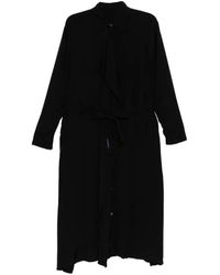 Yohji Yamamoto - Draped-Detail Belted Shirt Dress - Lyst