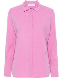 Max Mara - Hemd Mit Logo-Stickerei - Lyst