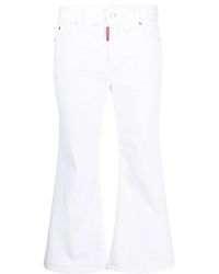 DSquared² - Cropped Wide Leg Denim Jeans - Lyst