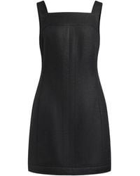 12 STOREEZ - Square-Neck Linen Mini Dress - Lyst