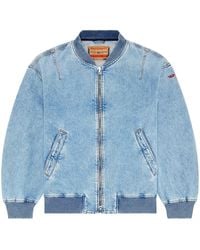 DIESEL - D-Vinz Denim Bomber Jacket - Lyst