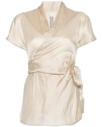 Rick Owens - Tie-Waist V-Neck Blouse - Lyst