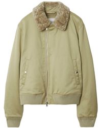 Burberry - Shearling-collar Bomber Jacket - Lyst