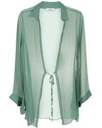 Amir Slama - Tie-Front Silk Beach Cover-Up - Lyst