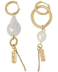 Sessun - Toti Pearl-Pendant Hoop Earrings - Lyst