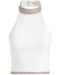 Alice + Olivia - Top Con Cuello Halter Y Apliques - Lyst