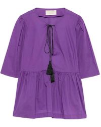 Kaos - Tassel-Detail Peplum Blouse - Lyst