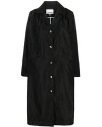 Ganni - Notched-Lapel Single-Breasted Coat - Lyst