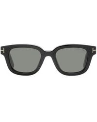 Tom Ford - T-Logo Rectangular-Frame Sunglasses - Lyst