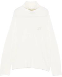 ERMANNO FIRENZE - Embroidered-Logo Roll-Neck Sweater - Lyst