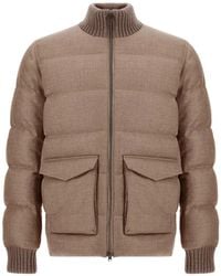Herno - Quilted Wool-Tweed Bomber Jacket - Lyst