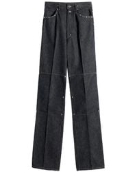 Lemaire - High-Waisted Studded Straight Trousers - Lyst