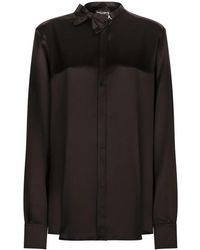 Dolce & Gabbana - Bow-Detail Long-Sleeve Shirt - Lyst