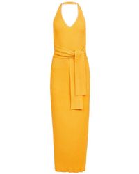 Toccin - Allegra V-Neck Tie-Front Halter Midi Dress - Lyst