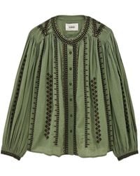 Ba&sh - Mona Embroidered Long-Sleeved Shirt - Lyst
