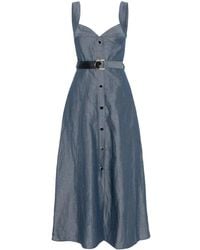 Liu Jo - Midi Dress With Sweetheart Neckline - Lyst