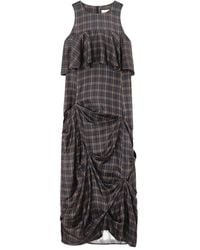 Ganni - Maxi-Jurk Met Ruches - Lyst