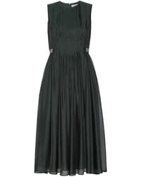 Max Mara - Pleated Crystal-Embellished Midi Dress - Lyst