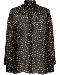Dolce & Gabbana - Semi-Transparentes Chiffonhemd Mit Polka Dots - Lyst