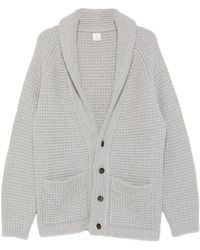 Eleventy - Waffle-Knit Shawl-Collar Cardigan - Lyst