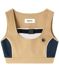 Ambush - Mesh-Detail Cropped Top - Lyst