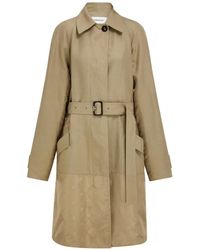 Ferragamo - Duster Coat With Satin Inserts - Lyst