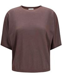 Brunello Cucinelli - Metallic-Effect Short-Sleeve Sweater - Lyst