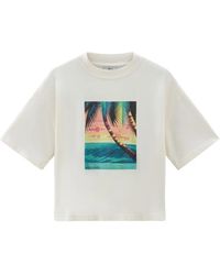 Woolrich - Graphic-Print Cotton T-Shirt - Lyst