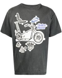 SAINT Mxxxxxx - Graphic-Print Distressed Cotton T-Shirt - Lyst