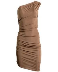 Atlein - One-Shoulder Gathered Mini Dress - Lyst