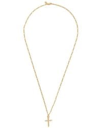 Northskull Cross Figaro Chain Necklace - Metallic