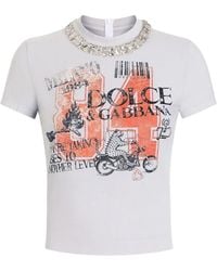 Dolce & Gabbana - Print-Detail Embellished T-Shirt - Lyst
