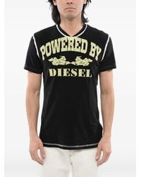 DIESEL - Logo-Print Slub-Cotton T-Shirt - Lyst