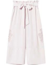 Twinset - Cropped Twill Trousers - Lyst