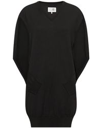 MM6 by Maison Margiela - V-Neck Cape-Design Minidress - Lyst