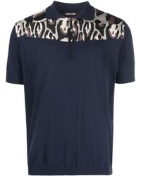 Roberto Cavalli - Leopard Print Polo Shirt - Lyst