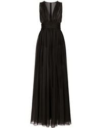 Dolce & Gabbana - Semi-transparentes Abendkleid - Lyst