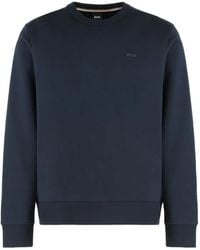 BOSS - Logo-embroidered Cotton Sweatshirt - Lyst