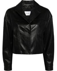 Yves Salomon - Cropped-Jacke Aus Leder - Lyst
