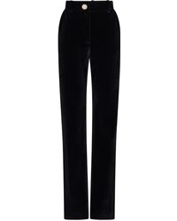 Rabanne - High-Waisted Velour Trousers - Lyst