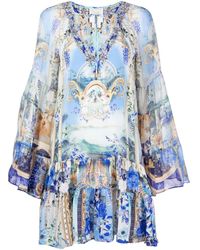 Camilla - Abstract-pattern Print Silk Dress - Lyst