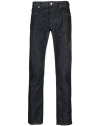 Emporio Armani - Dark-Wash Straight-Leg Jeans - Lyst