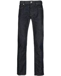 Emporio Armani - Dark-Wash Straight-Leg Jeans - Lyst