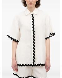 HUGO - Scalloped-Trim Short-Sleeve Shirt - Lyst