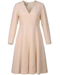 Valentino Garavani - V-Neck Long-Sleeve Dress - Lyst