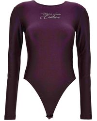 Versace Jeans Couture - Logo-Embellished Long-Sleeve Bodysuit - Lyst
