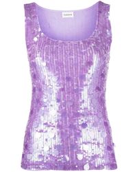 P.A.R.O.S.H. - Robe Mi-Longue Sans Manches À Sequins - Lyst