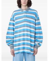 ERL Striped-Sleeves Polo Shirt in Black for Men | Lyst